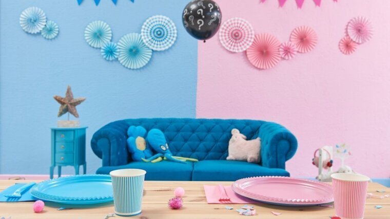 A sofa for children with toys around it