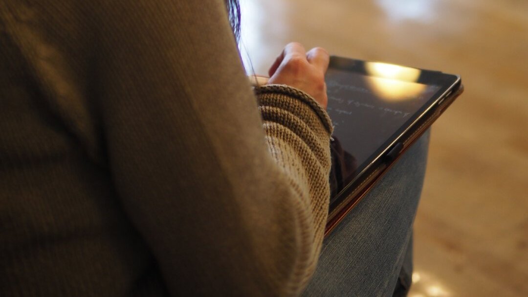 Student using a tablet