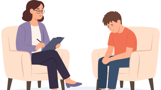 Jugendlicher bei der Psychotherapie